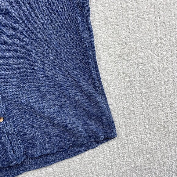 Tenth + Ocean Linen Button Down Shirt Men’s Sz M Blue Collared Casual Denim Read - Picture 5 of 16